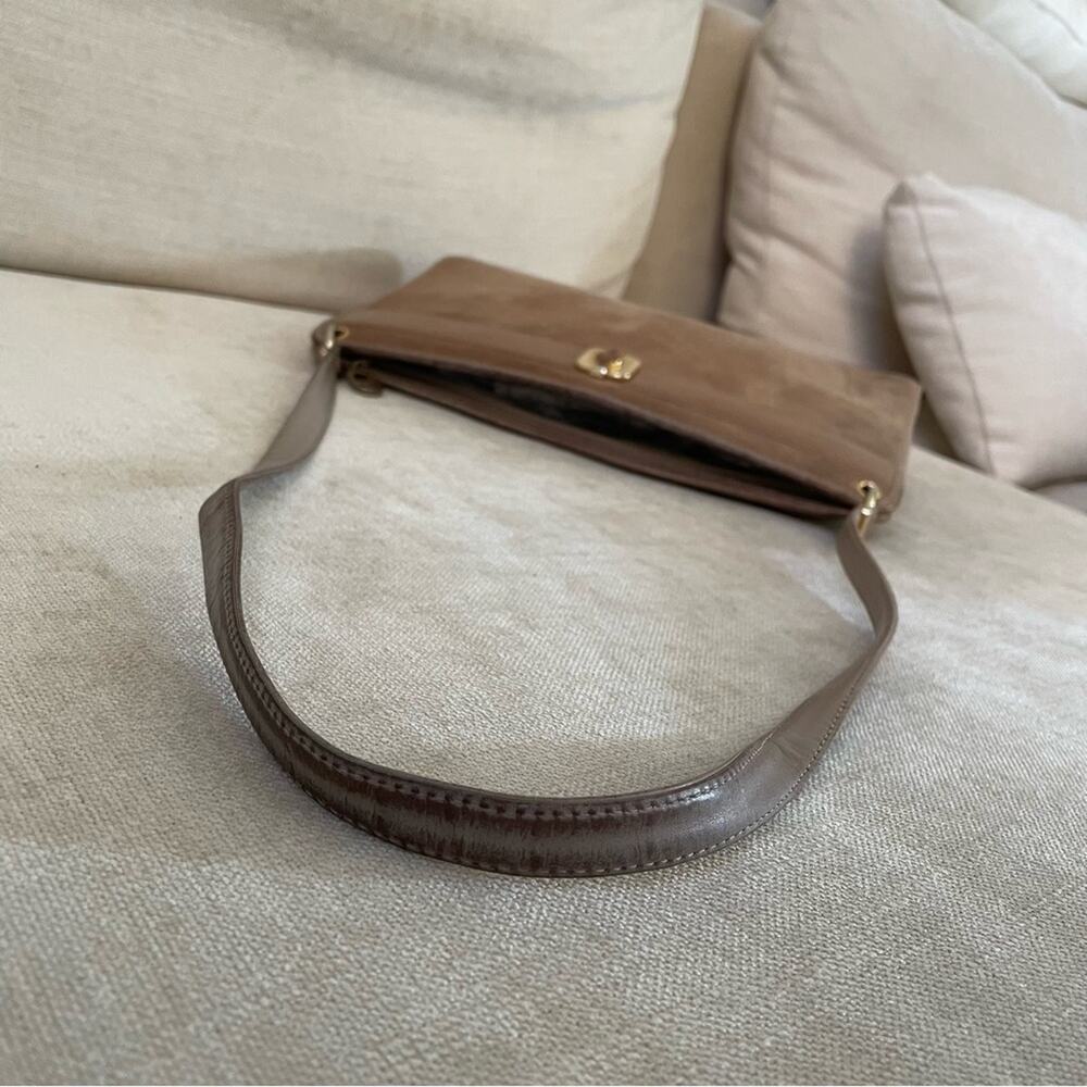 DIOR Christian Dior Taupe / Light Brown Suede Leather Shoulder Bag - Picture 12 of 16